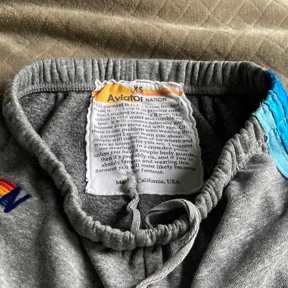 Aviator Nation Gray 5 Stripe Hoodie and Jogger Set XS - Picture 7 of 7